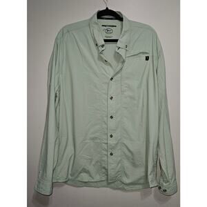 Men's True Flies LS Large Green Fishing Shirt Vented Performance Enhanced Fabric